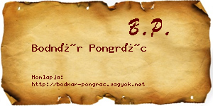 Bodnár Pongrác névjegykártya